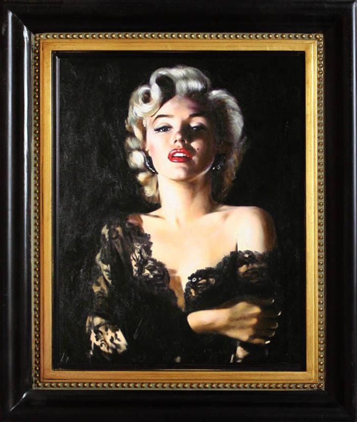 marilyn monroe Portrait Bild Echte Handarbeit Rahmen Öl Gemälde Bilder G17366
