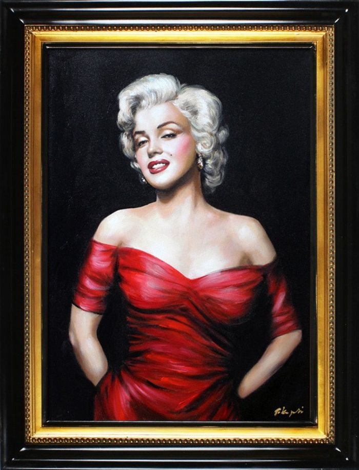marilyn monroe Kiss Sexy Erotik Echte Handarbeit Rahmen Öl Gemälde Bilder 17411
