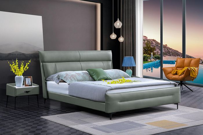 Luxus Bett Textil 2x Nachttisch 3tlg. Schlafzimmer Set Möbel Betten Bettgestell