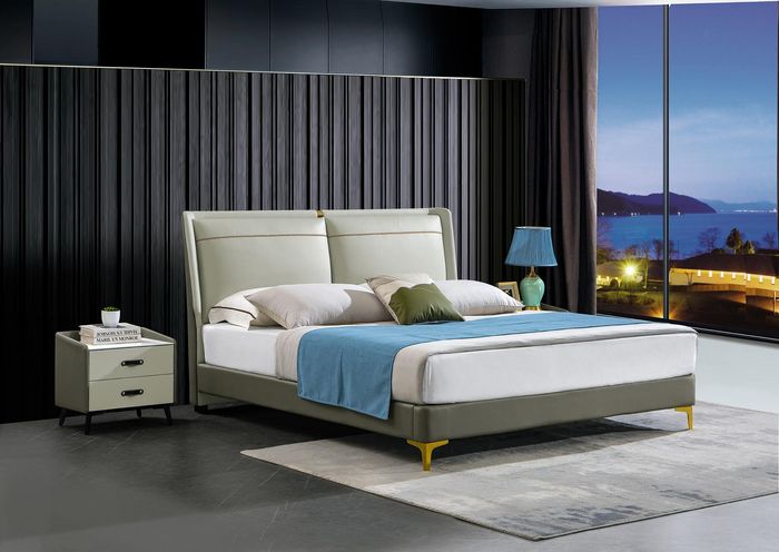 Luxus Schlafzimmer Möbel Design Bett Polster Ehe Betten Doppelbett Gepolstert