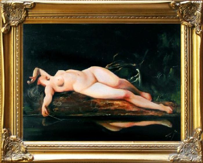 AKT BILD ÖL EROTIK ÖLBILD ÖLGEMÄLDE GEMÄLDE MIT RAHMEN 37X47CM – G06193