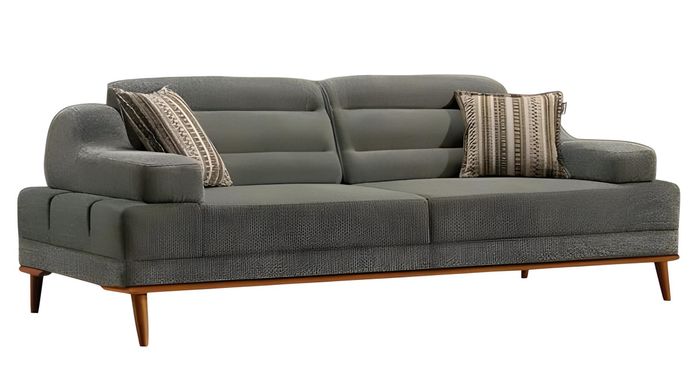 Graues Stoffsofa 3-Sitzer modern und elegant