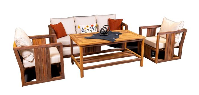 Gartenmöbel Sitzgruppe Sofa Couchtisch Sessel Wasserresistent Beige