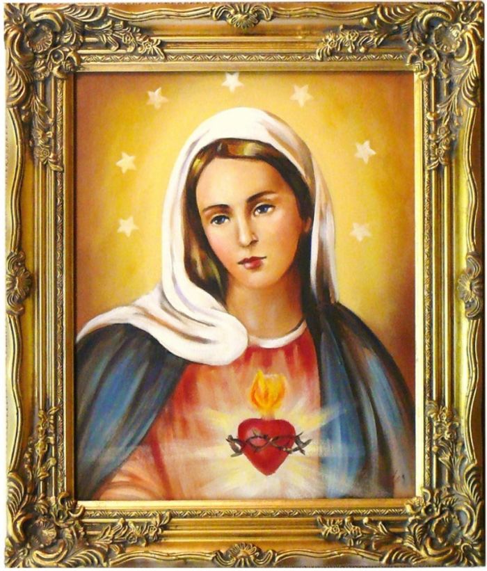 Religion Maria Handarbeit Ölbild Bild Ölbilder Rahmen Bilder G01598