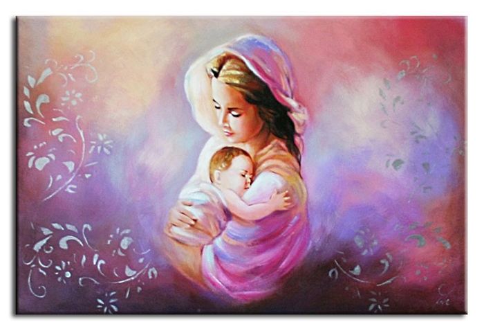 Religion Maria Handarbeit Ölbild Bild Ölbilder Rahmen Bilder G02845