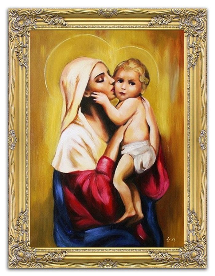 Religion Maria Handarbeit Ölbild Bild Ölbilder Rahmen Bilder G05337
