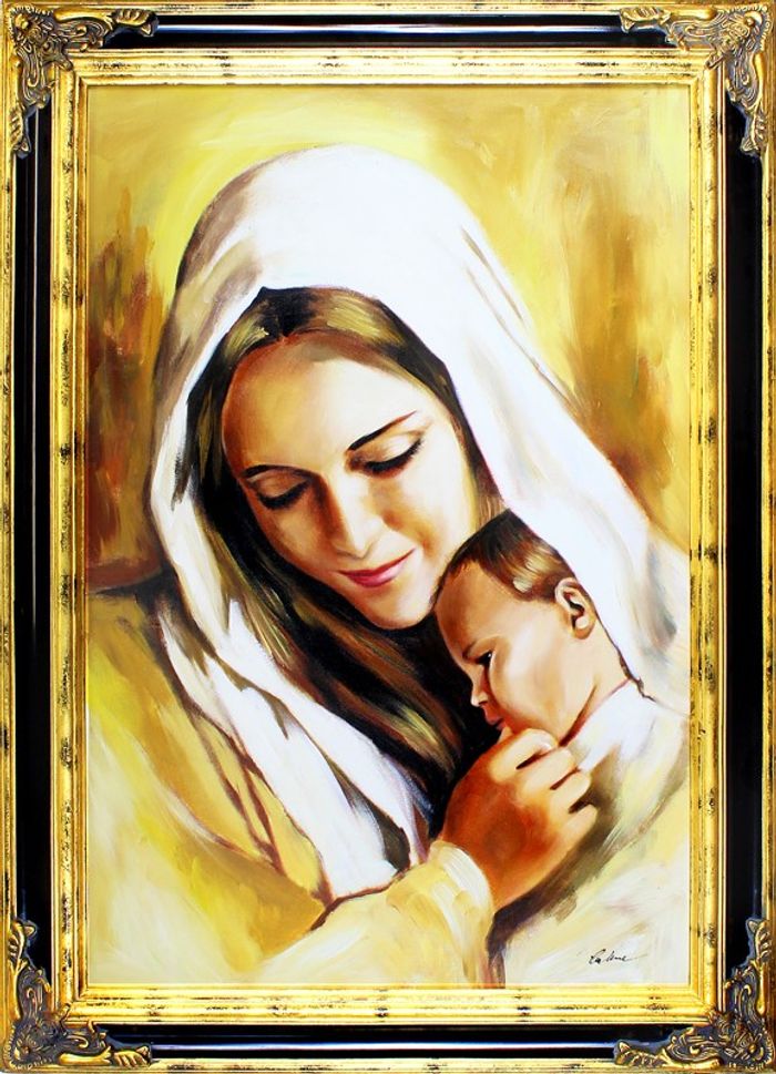 Religion Maria Handarbeit Ölbild Bild Ölbilder Rahmen Bilder G16801