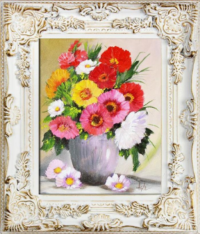 Ölgemälde Blumen Pflanzen Bild Bilder Gemälde Ölbilder Ölbild Mit Rahmen G16828