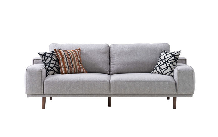 Grauer Wohnzimmer 3-Sitzer Luxuriöser Dreisitzer Designer Polster Couch