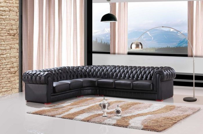 Chesterfield Ecksofa Eckcouch Designer Sofa Couch Samt Ledersofa SL Sofa 11