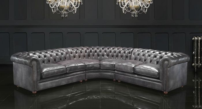 Chesterfield Ecksofa Eckcouch Designer Sofa Couch Samt Ledersofa Vintage 2016-14