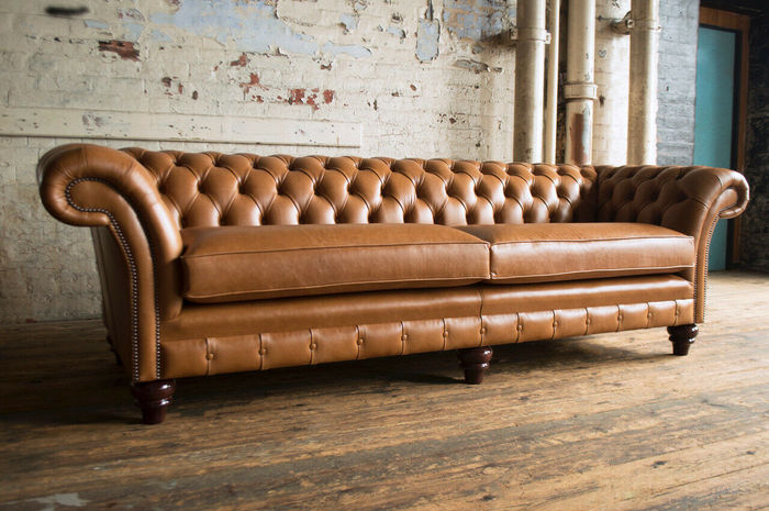 Chesterfield Sofa Couch Polster Stoff Samt Couchen Polster Garnitur 4 Sitzer Neu