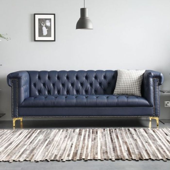 Chesterfield Leder Polster Design Sofa Luxus Couch Klassische Sofa 3 Sitzer Neu