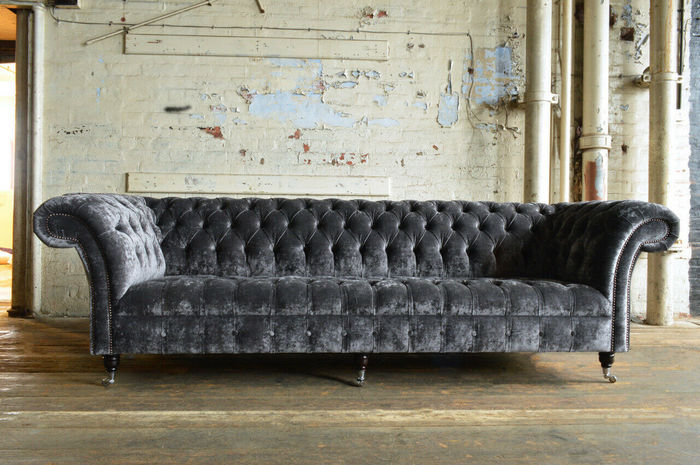 Polster Sofas Design Luxus Couch Sofa 4 Sitzer Stoff Couchen Viersitzer Samt Neu