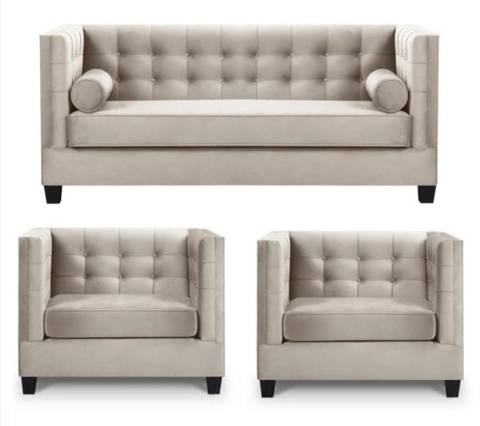 Schlafsofa Taupe Sessel Kreative Möbel Textil Stoff Neu Wohnzimmer Sofa Gruppe