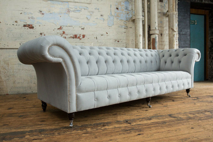 Textil Sofa Stoff Couch Chesterfield big sofas xxl couchen Sitz Polster 265cm