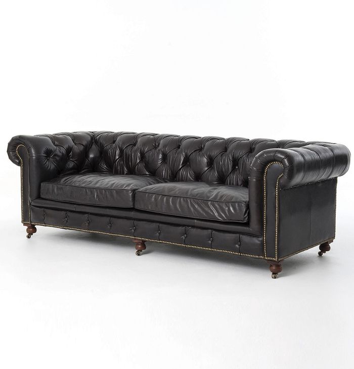 Chesterfield Sofa Couch Polster Stoff Leder Couchen Polster Garnitur 4 Sitzers