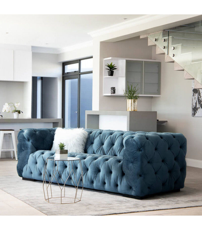 Chesterfield 3 Sitzers Klassische Luxus Barock Rokoko Sofa Textil Leder Couch
