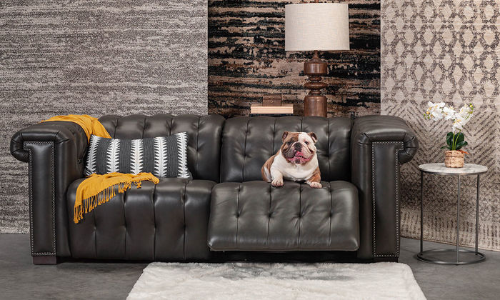 Design Chesterfield Dreisitzer 3Sitzer Leder Couch Polster Sofas Sofa Sitz Relax