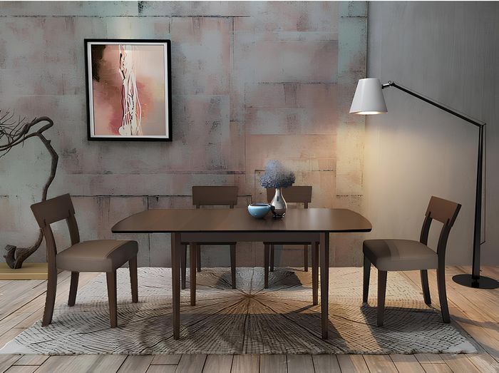 Esstisch Tisch + Stühle Gruppe Esszimmer Wohnzimmer Garnitur Design Set