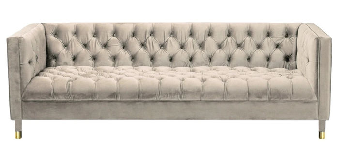 Sofa Beige Chesterfield Sofas 4 sitzer Textil Stoff Couchen Kreative Möbel Neu