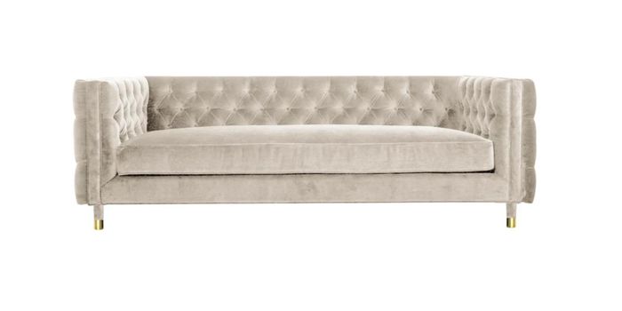 Beige Möbel 4 sitzer Neu Chesterfield Sofa Samt XXL Big Textil Stoff Couchen Neu