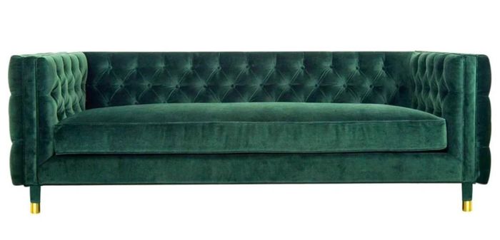 Chesterfield 4 sitzer Sofa Luxus Design Möbel Textil Stoff Couchen Grün Sofas