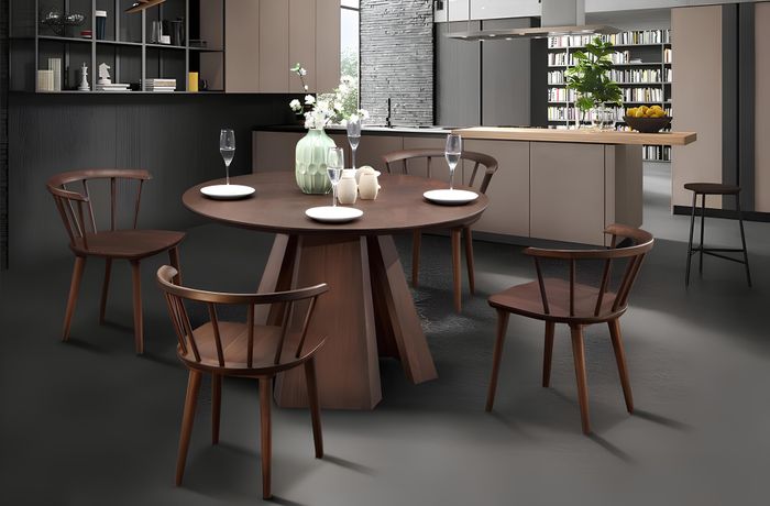 Rund Esstisch + 4 Stühle Essgruppe Stühle Sitzgruppe Esstisch Esszimmer