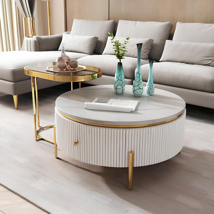Runder Tisch Oval Set 2x Couchtisch Kaffeetisch Beistelltisch Design Wohnzimmer