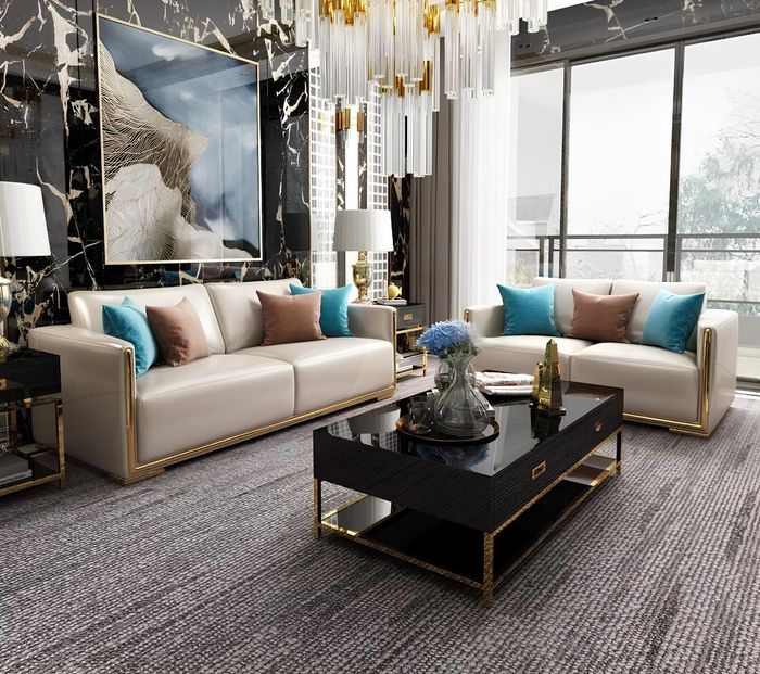 Dreisitzer Couch Polster Design Sofa 3er Sitz Sofas Zimmer Möbel Moderne Leder