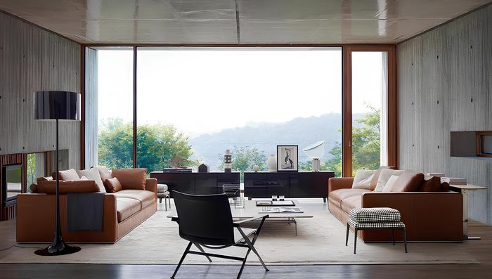 Design Sofa Dreisitzer 3er Möbel Italien Set Couch Polster Sitz Leder Wohn Neu