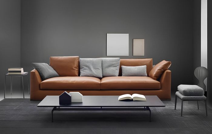 Sofa Dreisitzer Couch Polster Design Sofas Zimmer Möbel Moderne Leder 3er Sitz