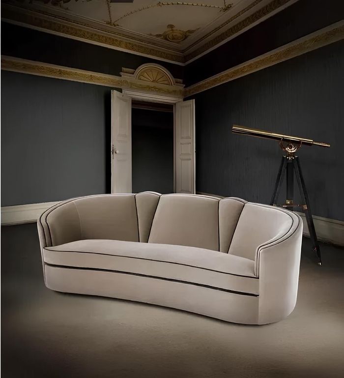 Dreisitzer Couch Polster Design Sofa Moderne 3er Sitz Sofas Zimmer Möbel Beige
