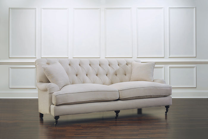 Chesterfield Stoff Polster Design Sofa Luxus Couch Klassische Sofa 3 Sitzer Neu