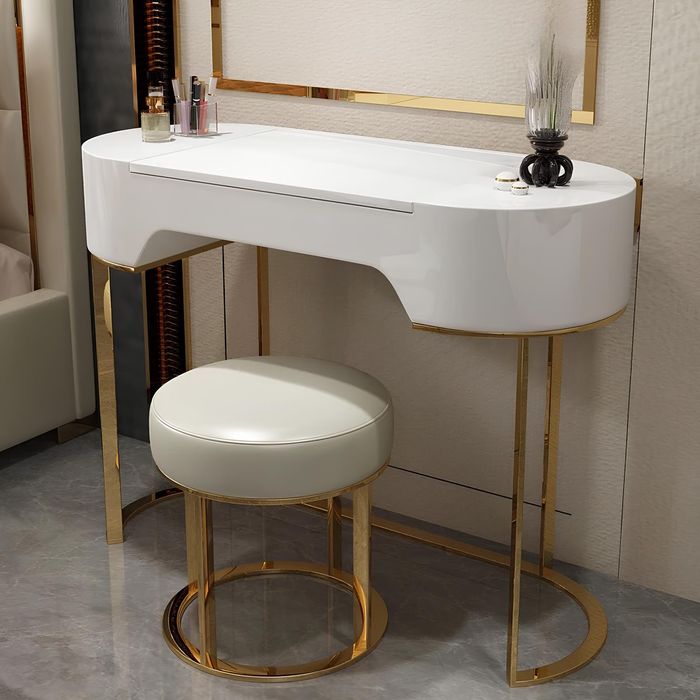 Schmink Tisch Kommode Konsolen Tische Holz Weiß Sekretär Designer Möbel Hocker