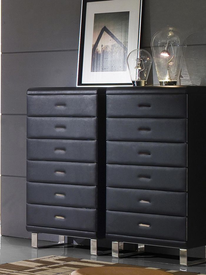 Klassische Kommode Design Kommoden Side Board Hochschrank Schrank Leder Schränke