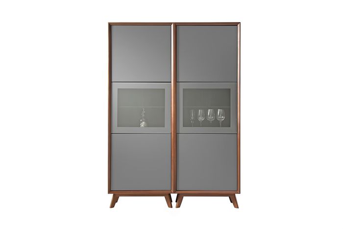 Wand Schrank Schränke Vitrine Glas Design Hoch Holz Vitrinen Wohn Zimmer Möbel