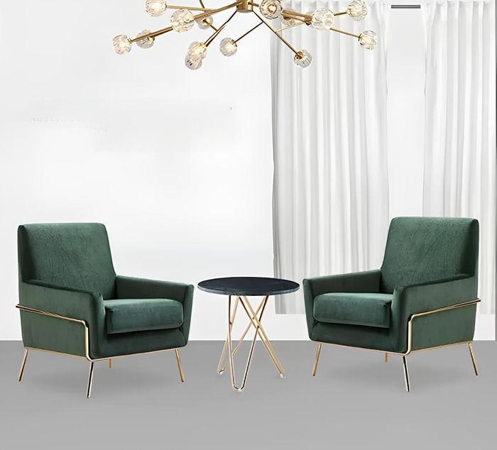 Designer Club Lounge Sessel Relax Hotel Stuhl Set Garnitur Gruppe Luxus Grün