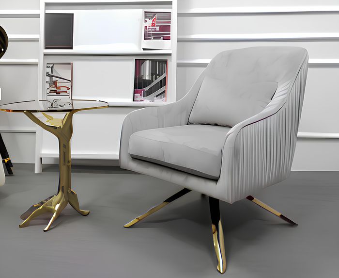 Sessel Metall Design Lounge Club Stuhl Sitz Relax Luxus Zimmer Warte Neu Polster