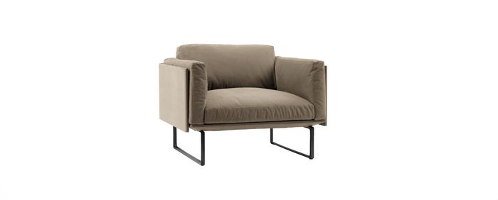 Sessel Metall Design Polster Lounge Club Stuhl Sitz Luxus Zimmer Warte Neu Relax
