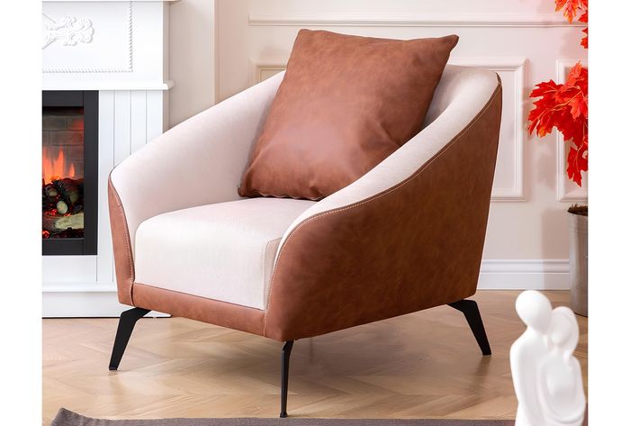 Luxuriöser Leder Sessel Moderner 1-Sitzer Lehnsessel Wohnzimmer Möbel