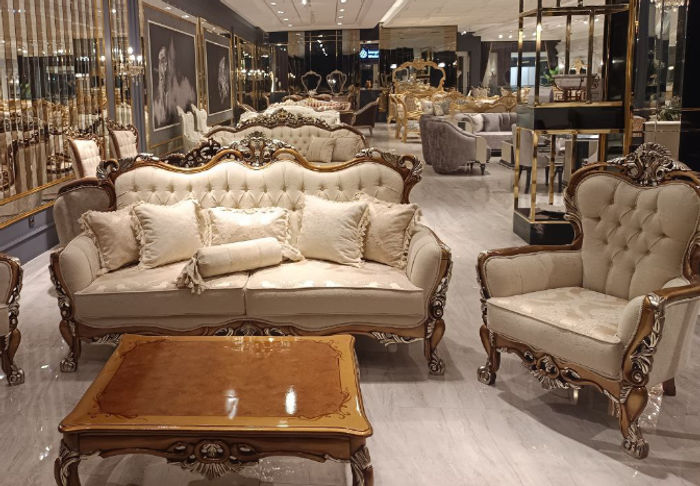 Sofagarnitur 3+1 Sitzer Chesterfield Sofa Sessel Luxus Set Stoff Garnitur Sofort