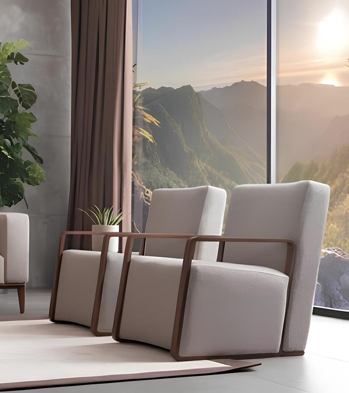 Wohnzimmer Sessel 1 Sitzer Couch Polster Modern Luxus Textil Design