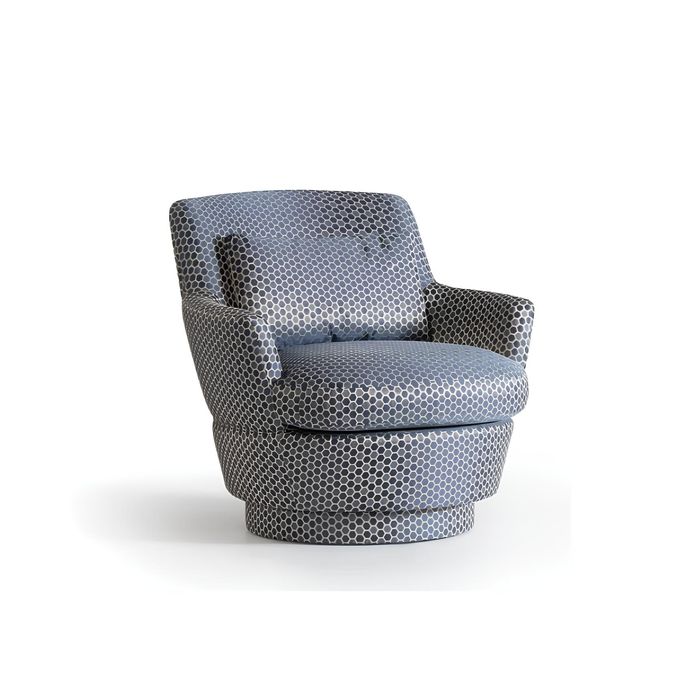 Luxus Sessel Design Möbel Holz mit Textil Einsitzer Couch Lounge Club