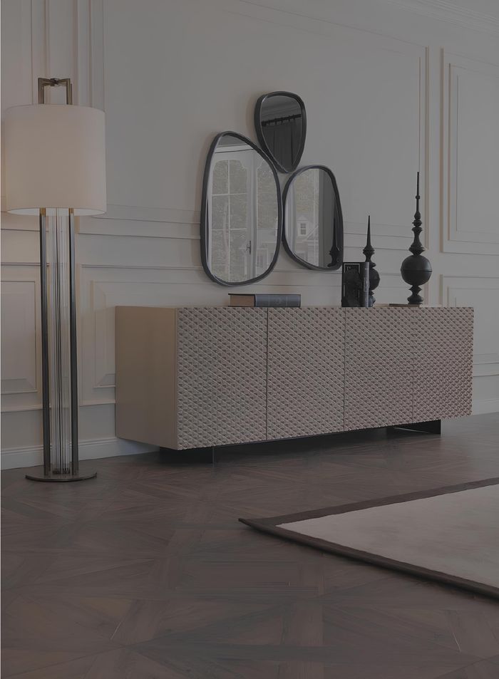 Esstisch Tisch 4x Stühle Anrichte Spiegel 7tlg Design Gruppe Garnitur