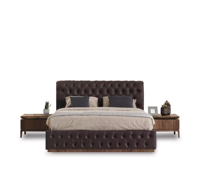 Schlafzimmer Bett Kleiderschrank 2х Nachttisch Kommode Spiegel 6tlg Möbel
