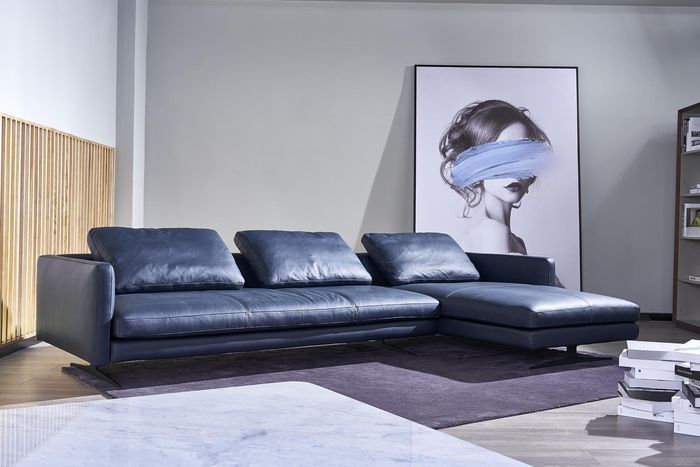 Leder Sofa Couch Eck Garnitur Wohn Zimmer Sitz Landschaft L Form Luxus Polster