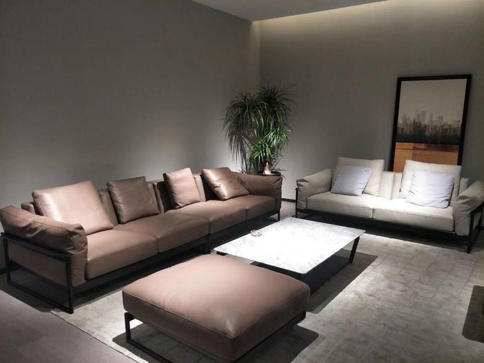 Italy Möbel Leder sofa Couch Polster Garnitur 4+2 Designer Couchen Sofas Nubuk