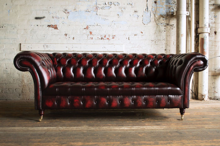 Ledersofa Chesterfield Sofa Couch Dreisitzer Polster Couchen Stoff Textil Sofas