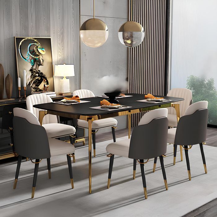 Design Essgruppe Esstisch Garnitur Tisch 6x Stühle Sessel Esszimmer Garnitur Neu